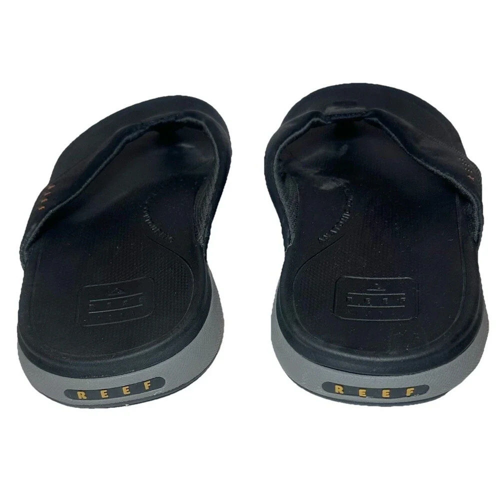 Reef Cushion Norte Sandals Men 8 Black Gray Orthopedic Flip Flops